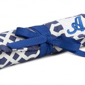 CraftyStitches Travel Jewelry Roll - Geo Tile Navy