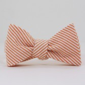 Orange Seersucker Bow Tie