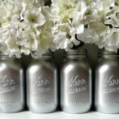 Silver Painted Mason Jars