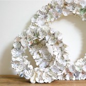 paper peony wreath