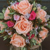 peach rose bouquet