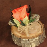 peach rose woodland boutonniere