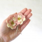 Peach Floral Hair Pins for Bridesmaids