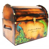 Peacock Feather Rustic Card Box