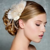 Peggy - Ivory bridal headpiece, vintage style fascinator