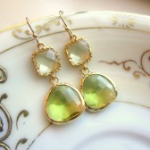 Peridot Citrine Earrings Gold