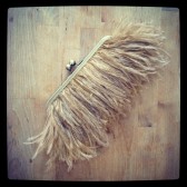 Ostrich Feather Clutch - Tan