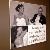 photo collage bride and groom canvas art 