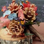 autumn pine cone flower girl bouquet