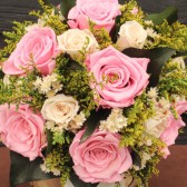 pink and porcelain rose bouquet