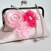 Pink silk clutch 