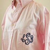 Pink Stripe Monogram Bridesmaid Shirt