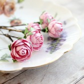 Pink Papery Rose Garden Hair Clip