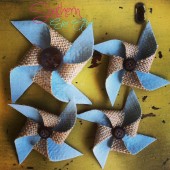Burlap Pinwheel Boutonniere