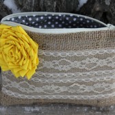 Burlap and Lace Wedding Clutch 