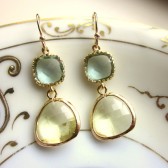 Prasiolite Citrine Earrings Gold