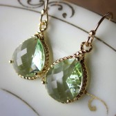 Prasiolite Teardrop Earrings Gold