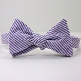 Purple Seersucker Bow Tie