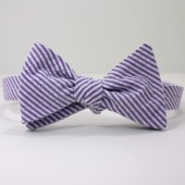 Purple Seersucker Bow Tie