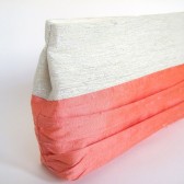 Custom Bridesmaid Clutch / Bridesmaid Gift / Color Block Silk and Natural Raw Silk / Vintage Wedding