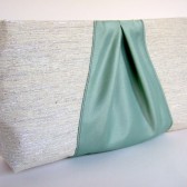 Custom Bridesmaids Clutch / Vintage or Rustic Wedding / Raw Silk & Satin Ribbon