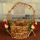 burgundy rose winter flowergirl basket