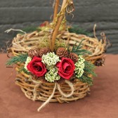 burgundy rose winter flower girl basket