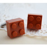 Red Brown Lego Cufflinks