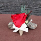 ruby red holiday boutonniere