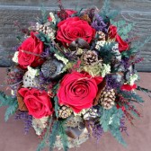 ruby rose woodland brides bouquet