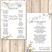 Rustic Floral Ceremony Program