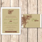 Rustic Tree Wedding Invitations