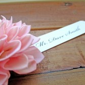 Wooden Pink Wedding Place Card