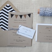 Rustic Wedding Invitations with Bunting