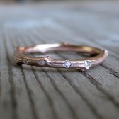 Scattered Diamond Twig Band in Rose Gold