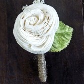 Ivory Boutonniere Made to Order- Groom Wedding, Buttonhole, Groomsmen, Sola Flower, Wedding, Wedding Flowers