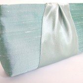 Custom Order Clutch Purse for Bridesmaids Gifts / Dupioni Silk & Satin Ribbon
