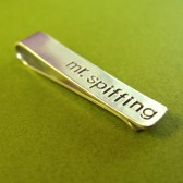 Personalized Skinny Sterling Silver Tie Bar
