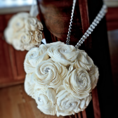 Small Kissing Ball- Aisle Decor - Flower Girl Pomander- Centerpiece 