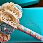 Handmade Tiffany Blue Bridal Bouquet Small-Eco Friendly Wedding Bouquet, Keepsake Bouquet, Vintage Elegant Wedding