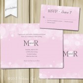 Sweet Bokeh Lights Printable Wedding Invitation and RSVP