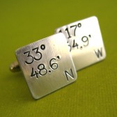 Personalized Latitude Longitude Cuff Links