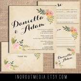 Vintage Floral Swag Invitation Suite