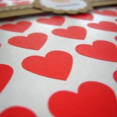 Small Red Heart Stickers - Set of 108, 0.75" x 0.75"
