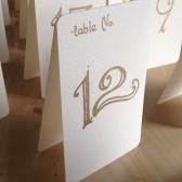 Wedding Table Number Tents Gold