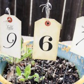 Luggage Tag Table Numbers with Stand