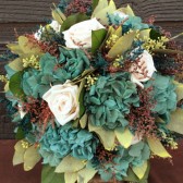 teal hydrangea bouquet
