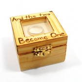 Rustic Wedding ring bearer box.  Shadow box for Wedding rings.