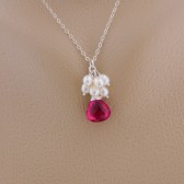 Pink topaz necklace