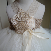 Champagne flower girl tutu dress